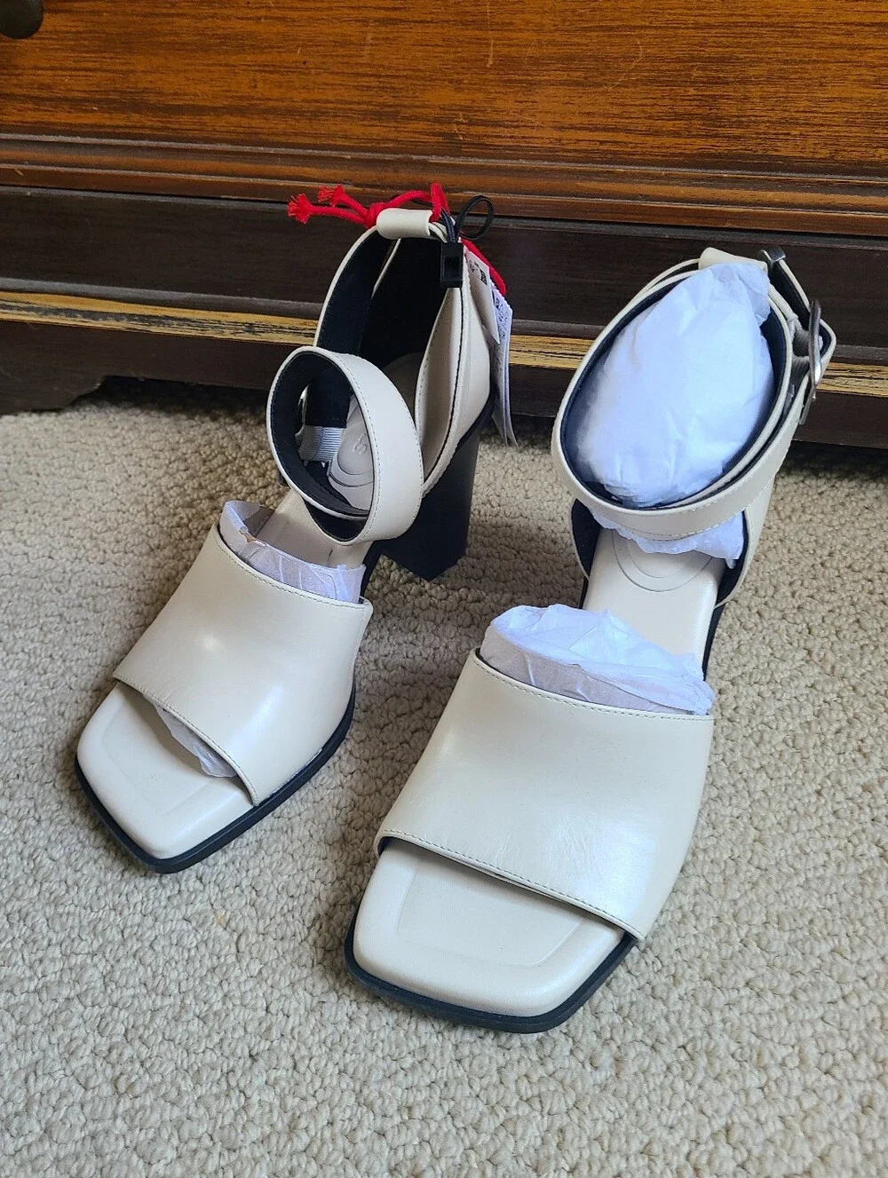 Zara SRPLS Limited Collection Heel Leather Sandals - Picture 3 of 10